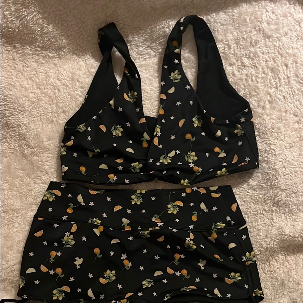 Black Victoria’s Secret PINK Swimsuit with Fruit Print Bikini